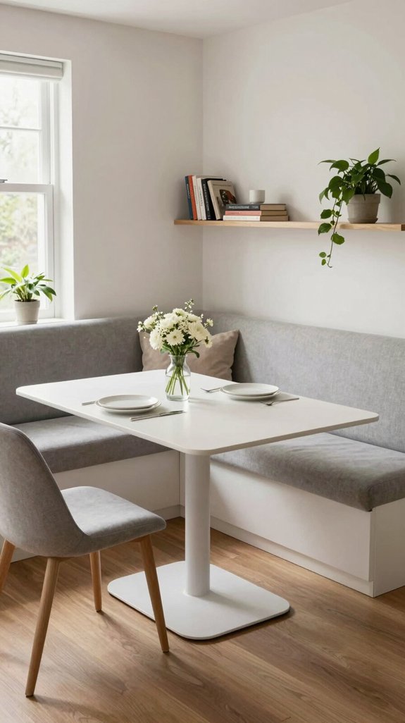 cozy built in banquette seating