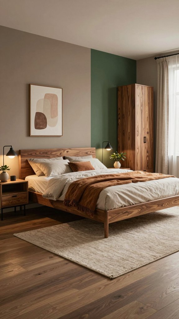 cozy earthy tone bedroom