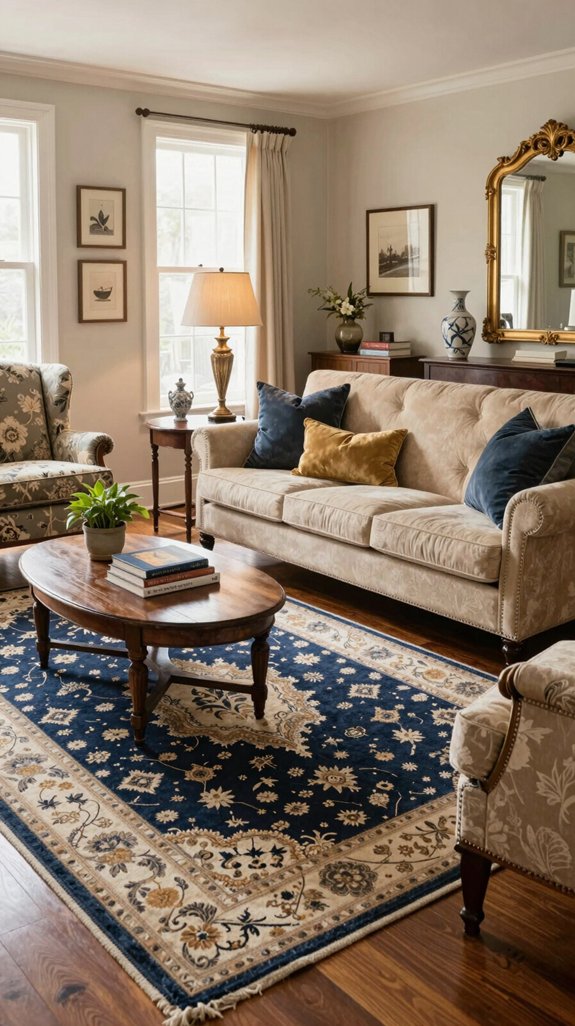 17 Classic Living Room Design Ideas That Feel Timeless 12 cozy functional area rugs