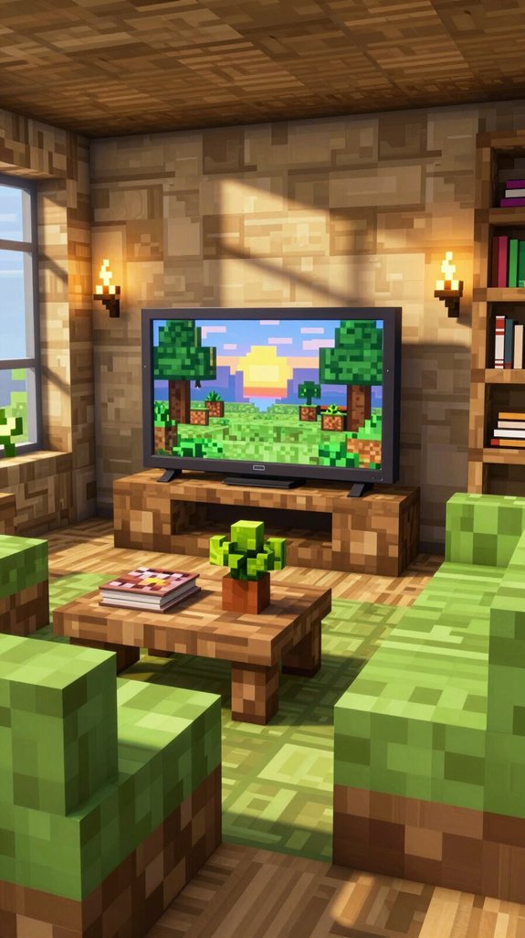 cozy functional tv ambiance