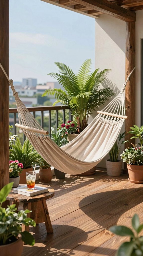 22 House Balcony Ideas to Elevate Your Home Exterior 22 cozy hammock balcony retreat