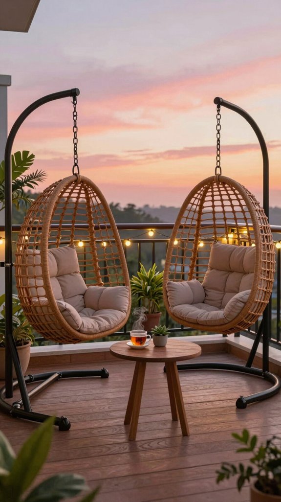 cozy hanging swing chairs