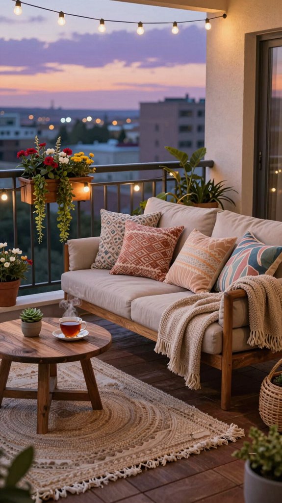 cozy layered balcony textures