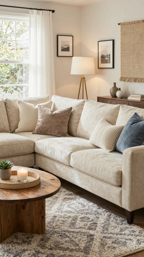 17 American Living Room Design Ideas for Comfortable Homes 4 cozy layered textured upholstery