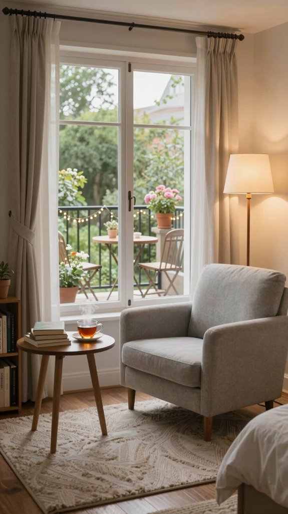cozy reading nook balcony