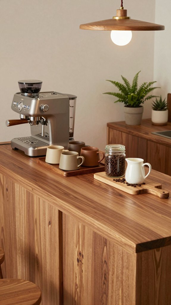 14 Coffee Bar Ideas for Kitchen Counter Styling 12 cozy rustic coffee bar