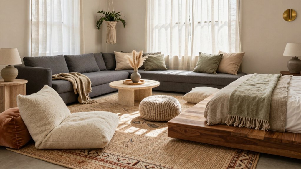 cozy stylish bedroom seating