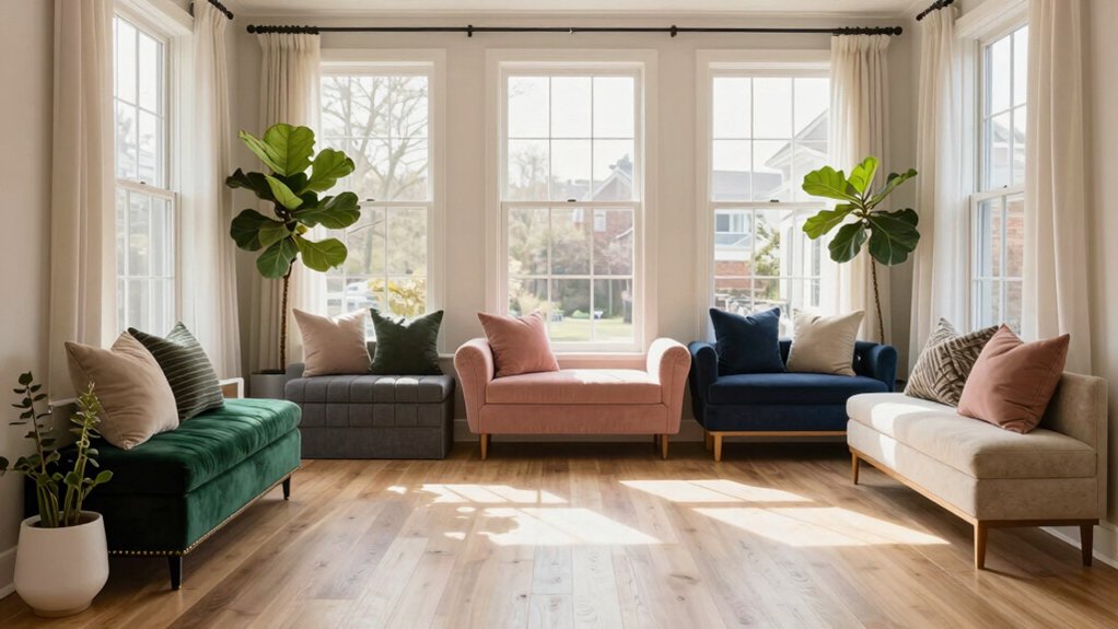 cozy stylish upholstered benches