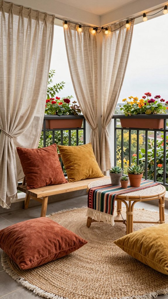 cozy textiles for balconies