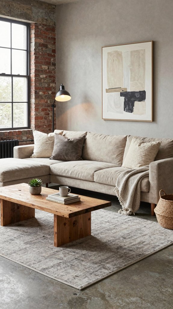 cozy textiles in neutrals