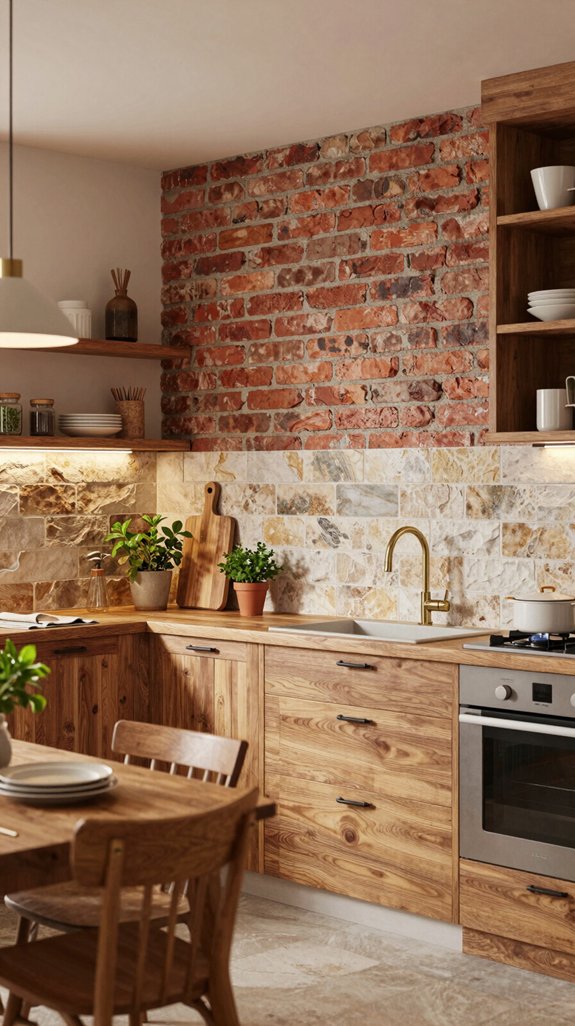 21 Cozy Kitchen Ideas for a Warm Inviting Space 7 cozy textured brick walls