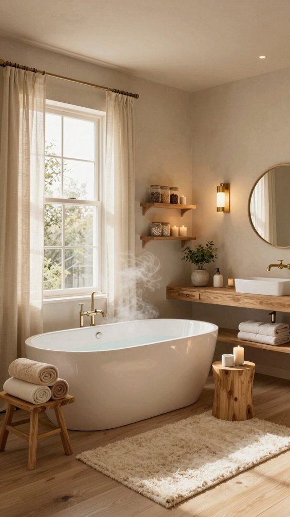 cozy warm neutral bathroom
