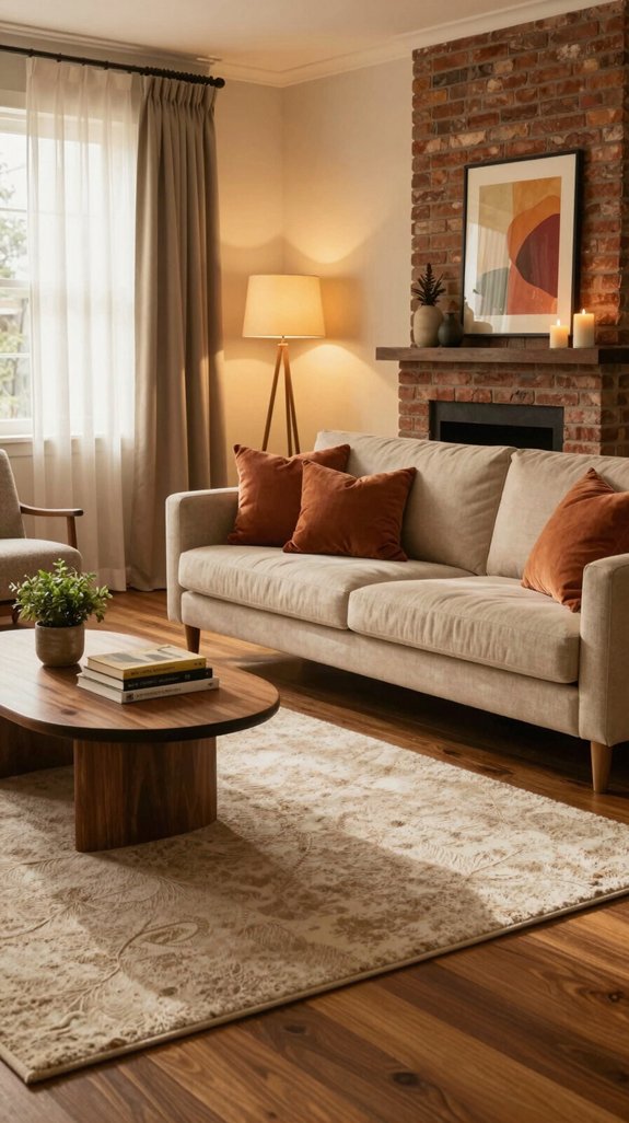 cozy warm toned living space