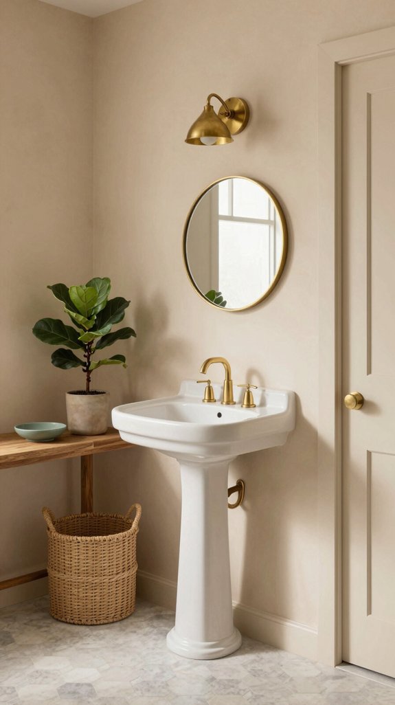 19 Powder Bathroom Ideas That Make a Statement 7 creamy neutrals enhance elegance