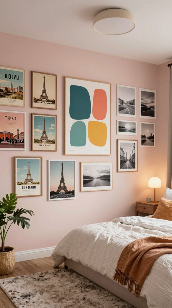 creative bedroom poster displays
