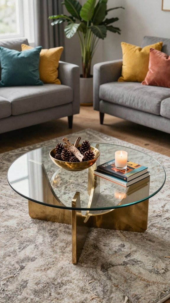 curated round coffee table styling