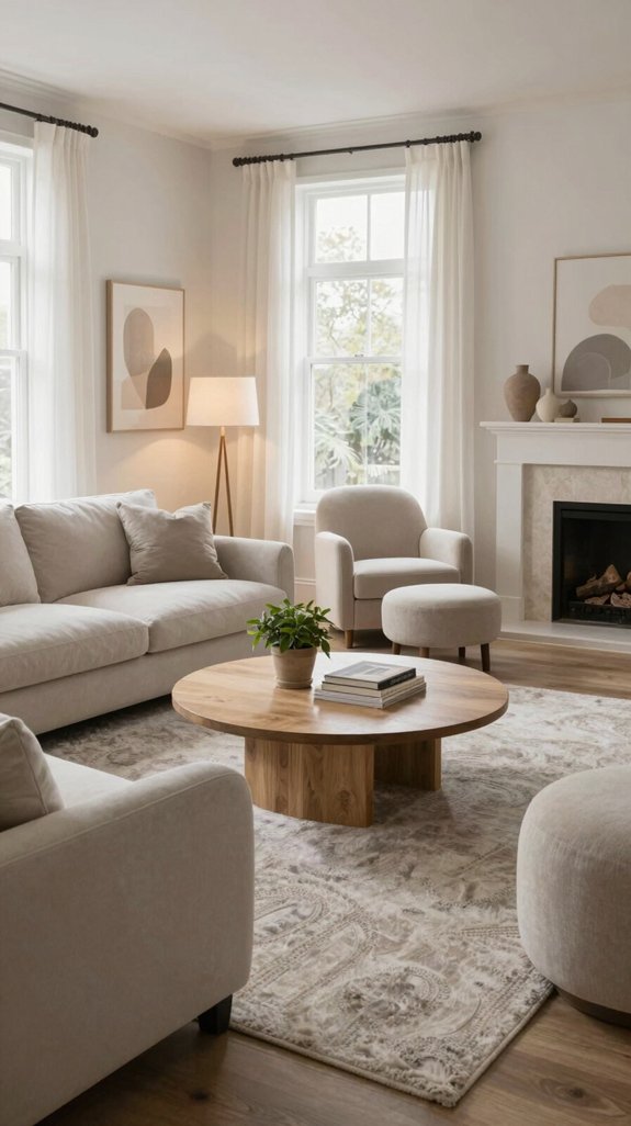 17 American Living Room Design Ideas for Comfortable Homes 2 curved furniture creates comfort
