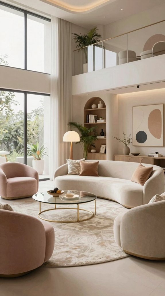 curved furniture enhances comfort