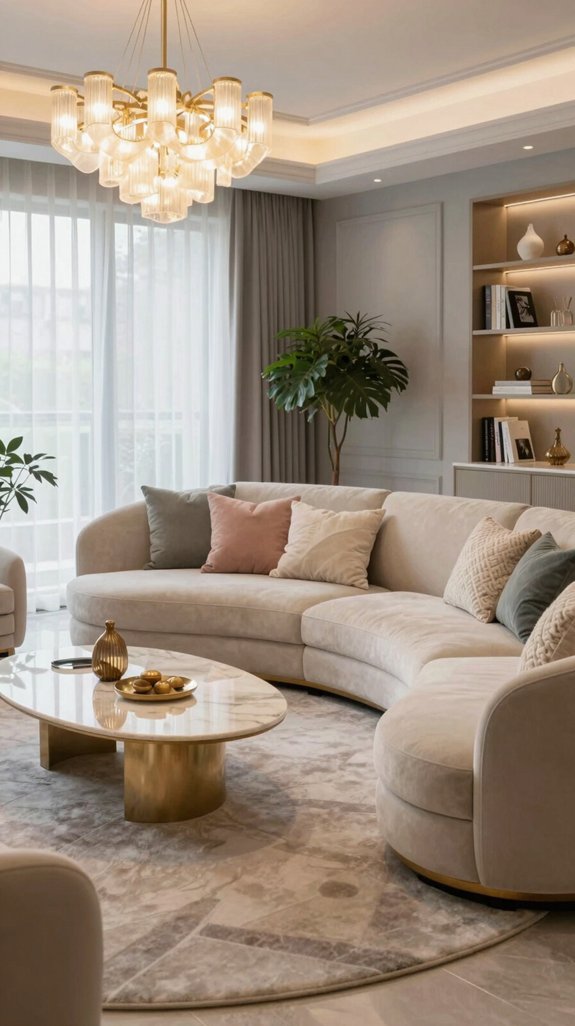 curved furniture promotes relaxation