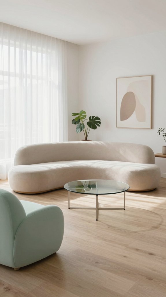 curved furniture promotes tranquility
