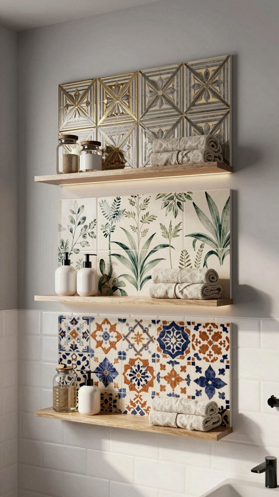 25 Bathroom Accessories Ideas That Elevate Your Decor 11 custom tiles as art