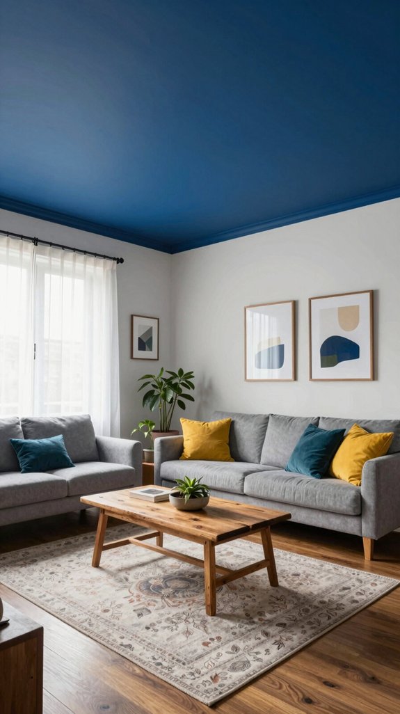 23 Small Living Room Interior Design Ideas 9 deep blue ceiling transformation