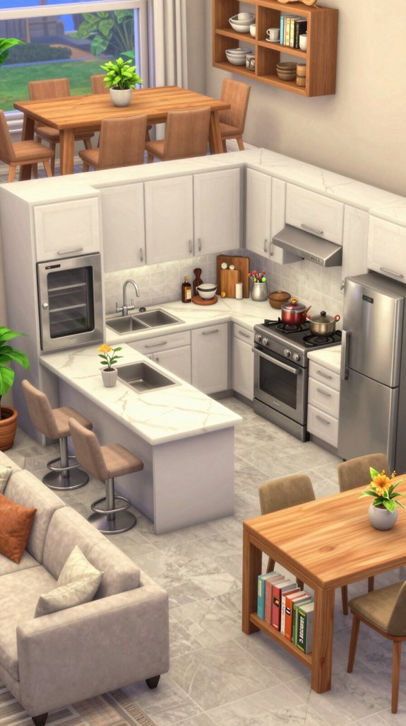distinct kitchen design zones