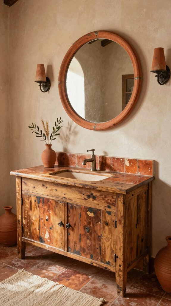 distressed wood vanity elegance