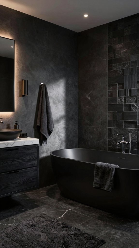 dramatic dark bathroom inspiration
