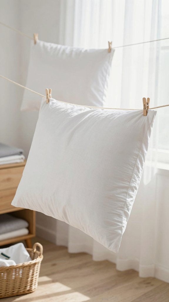 dry pillows carefully avoid damage