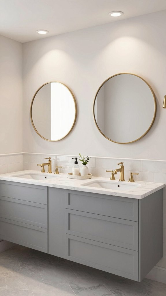 dual basin gray blue vanity
