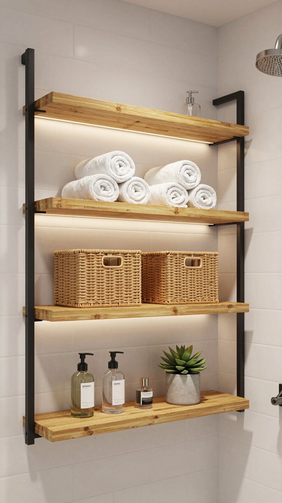 durable bamboo shower shelves
