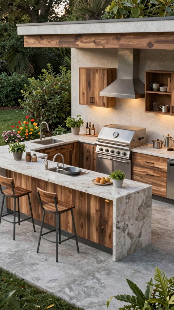 durable materials for outdoor kitchens