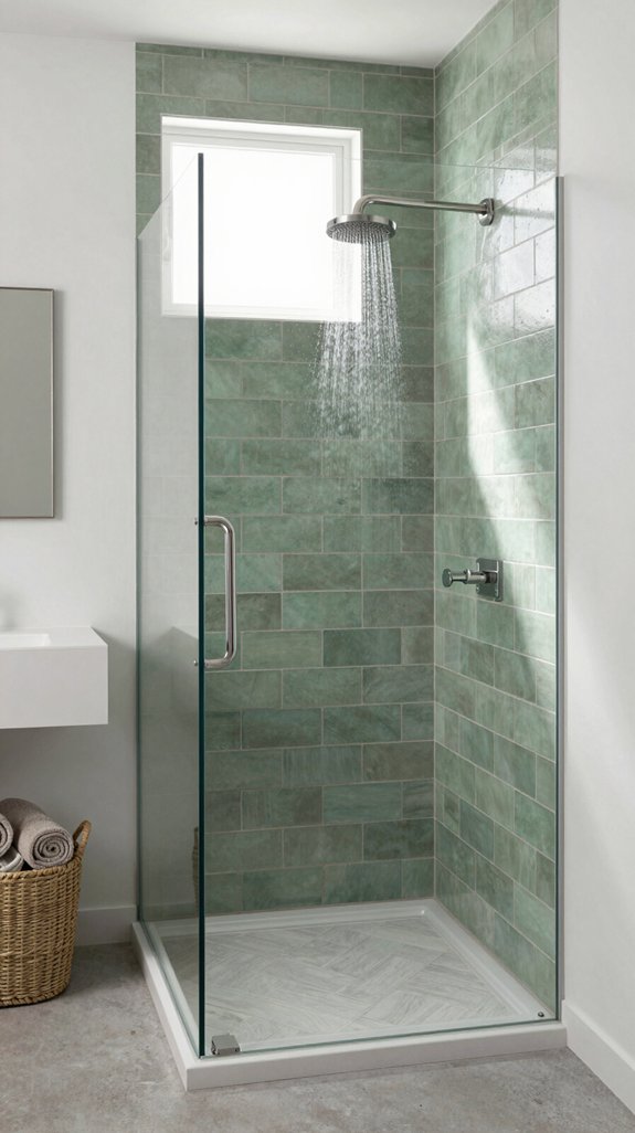24 Sage Green Bathroom Ideas for a Calm and Modern Look 8 dynamic green tile showers