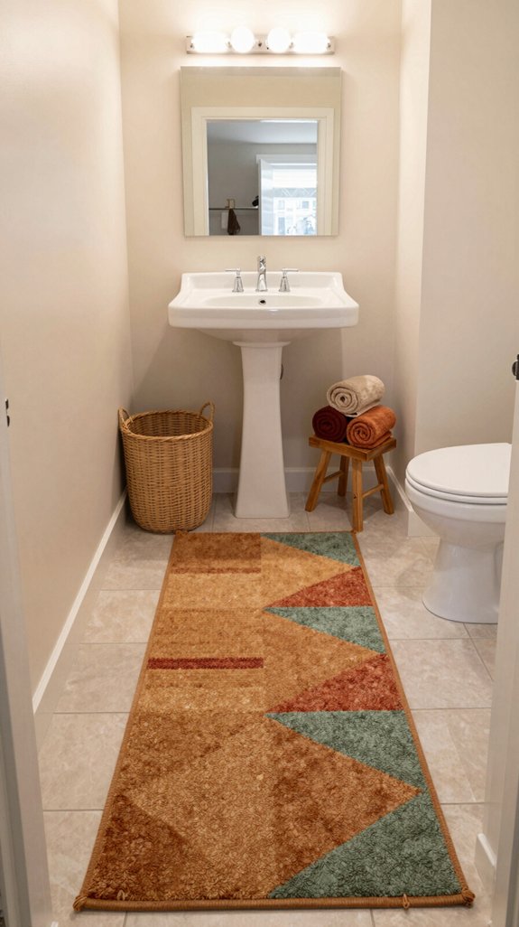 25 Bathroom Accessories Ideas That Elevate Your Decor 16 earth tone rugs enhance compact spaces