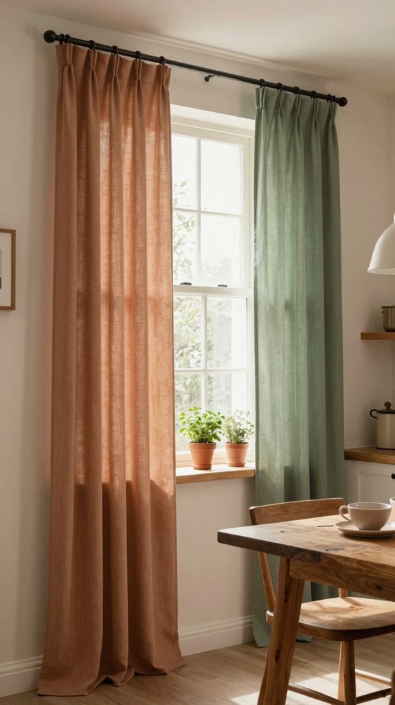 15 Kitchen Curtain Ideas That Add Soft Style 15 earth tones create warmth