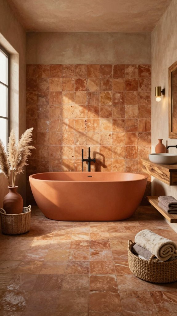 earth tones enhance bathrooms