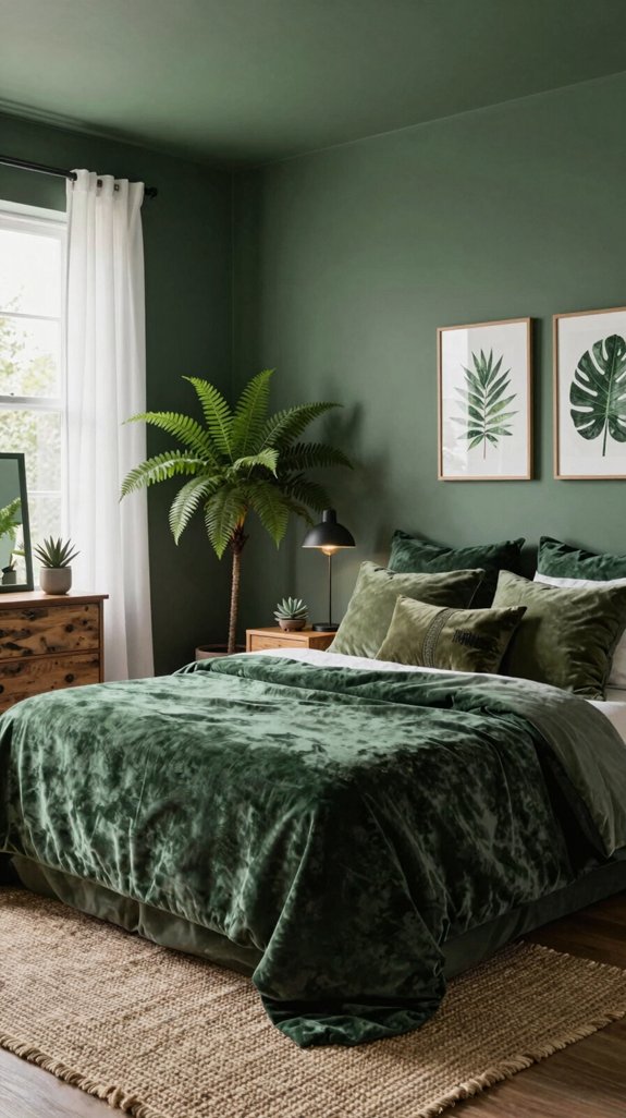 earthy green bedroom sanctuary