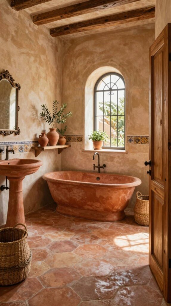 earthy mediterranean bathroom inspiration