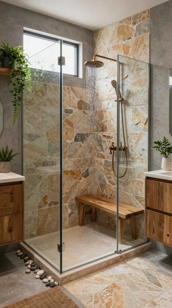 earthy shower sanctuary design