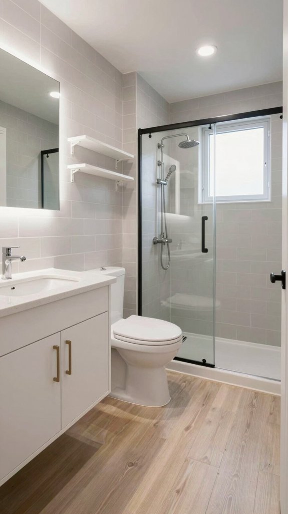 19 Bathroom Layout Ideas That Improve Flow and Function 2 efficient single wall bathroom design
