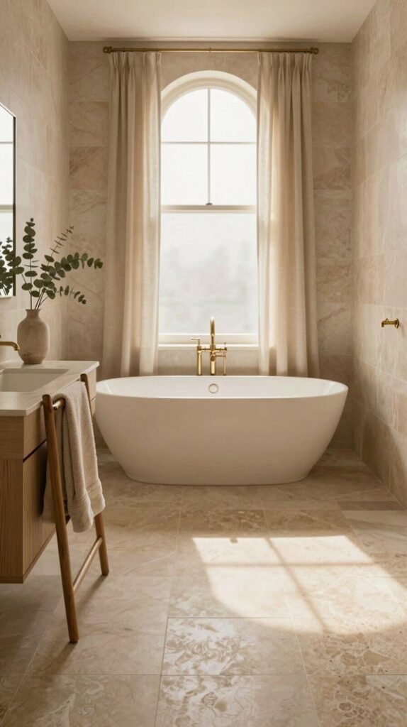 elegant and soft beige bathrooms