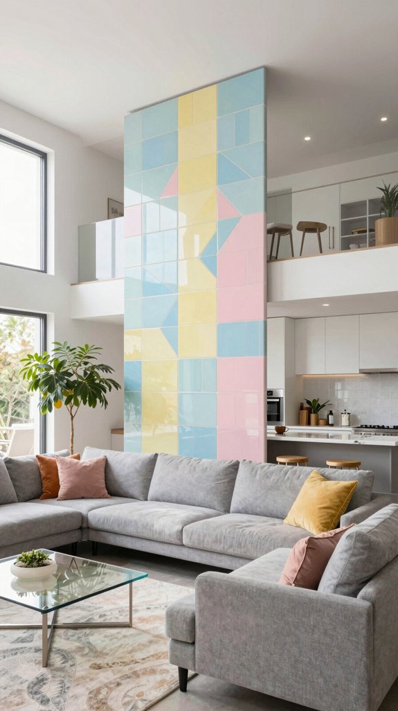 elegant ceiling hung tile screens