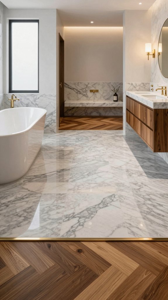 elegant contrast in bathrooms