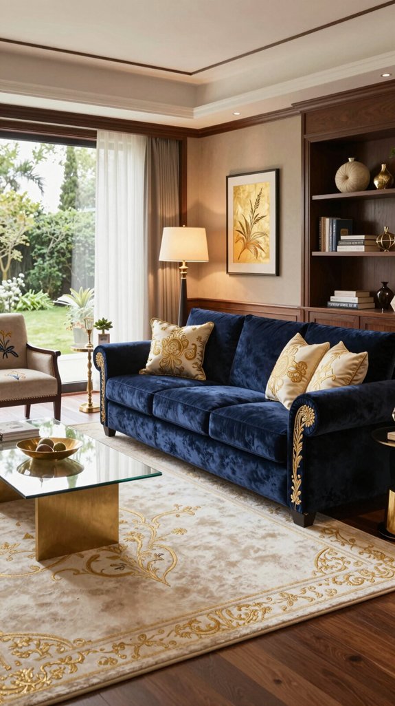 elegant embroidered living room decor