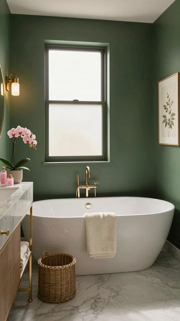 18 Dark Green Bathroom Ideas for a Bold, Moody Look 6 elegant hunter green balance