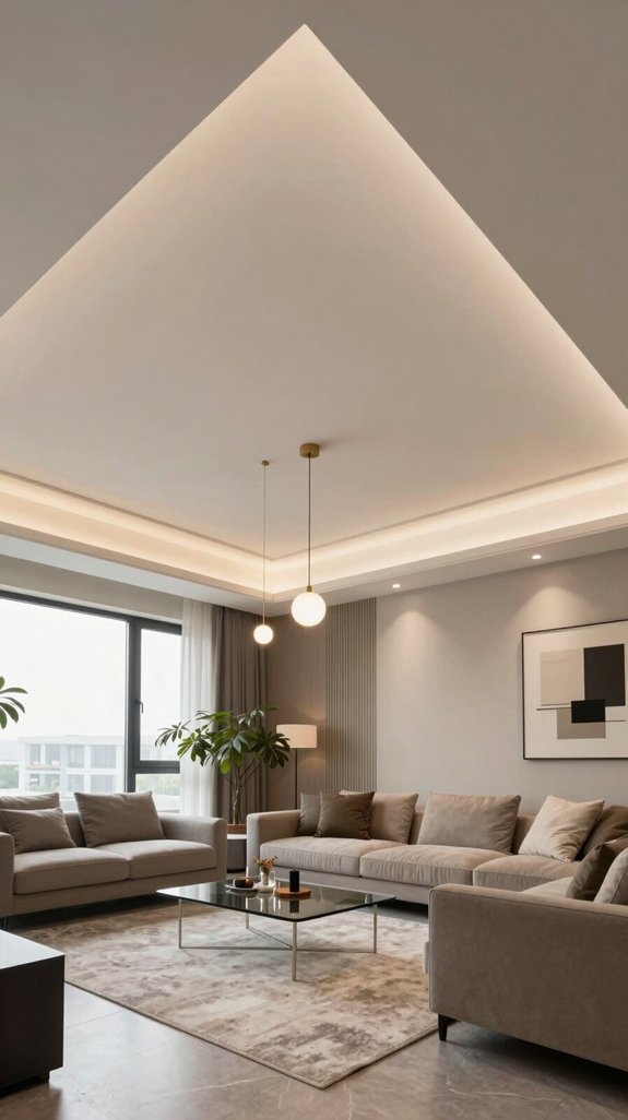 17 Living Room False Ceiling Design Ideas for Modern Homes 16 elegant lighting enhances ceilings