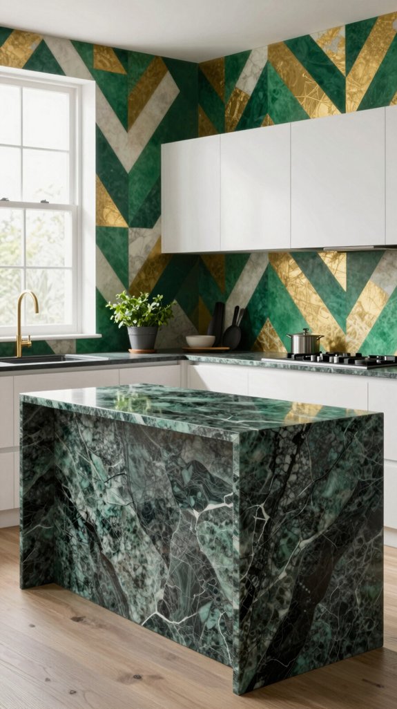 elegant marble and wallpaper