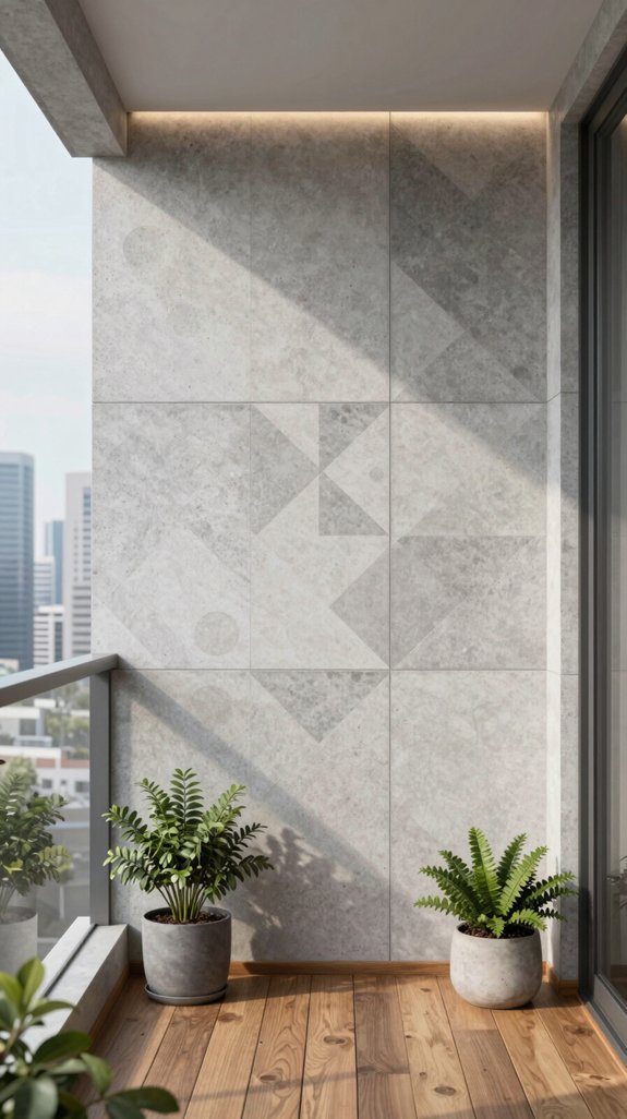 20 Balcony Wall Design Ideas for a Stunning Backdrop 7 elegant minimal balcony patterns