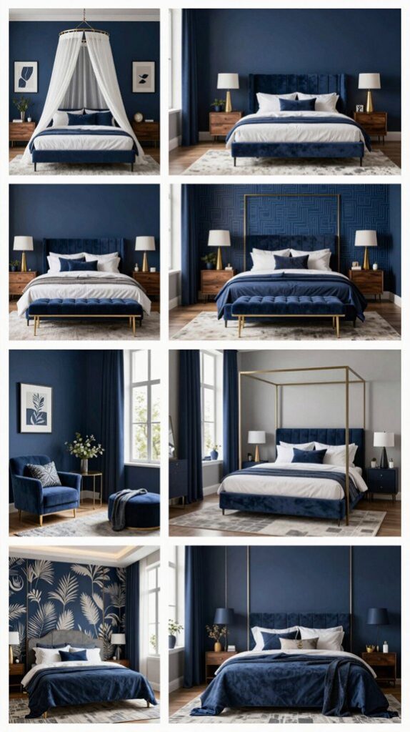 elegant navy blue decor